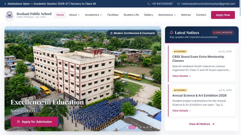 Roshani Public School - Website engineered by Ekaagra Technologies