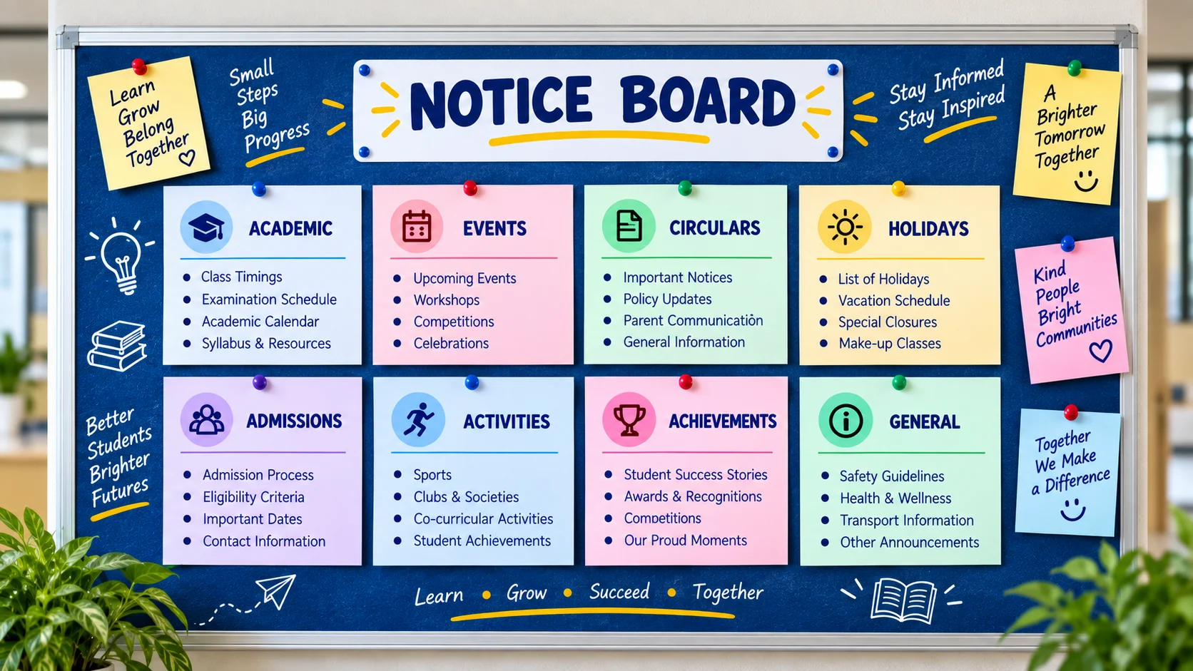 SparkNest Academy School Notice Board